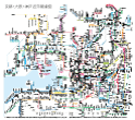 大阪、神戸、京都の路線図