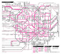 東京の２色の地下鉄路線図